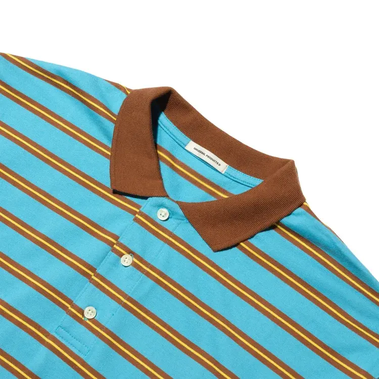 Gimme Five Gimme 5 X Universal Products Border Stripe Polo (Turquoise/Brown)