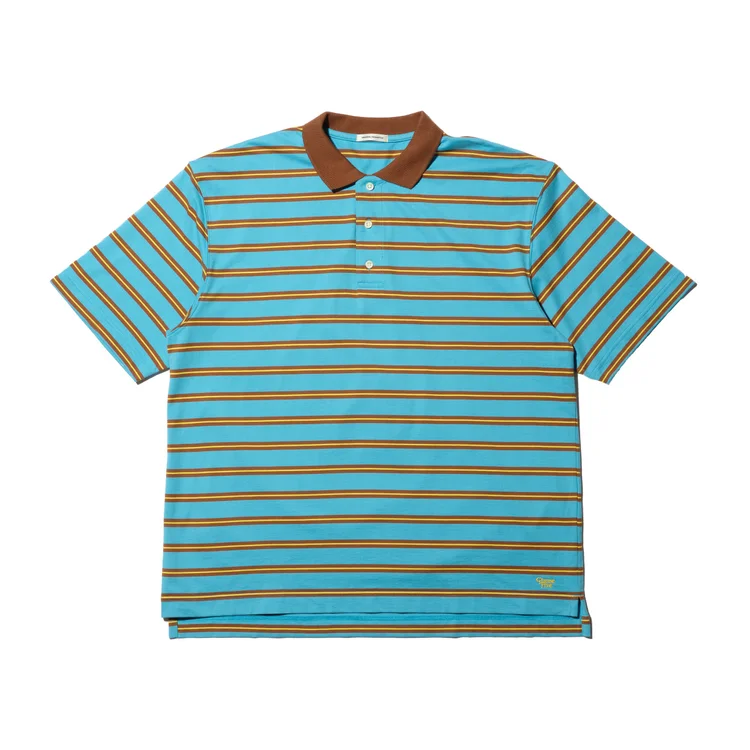 gimme five Gimme 5 x Universal Products Border Stripe Polo (Turquoise/Brown)