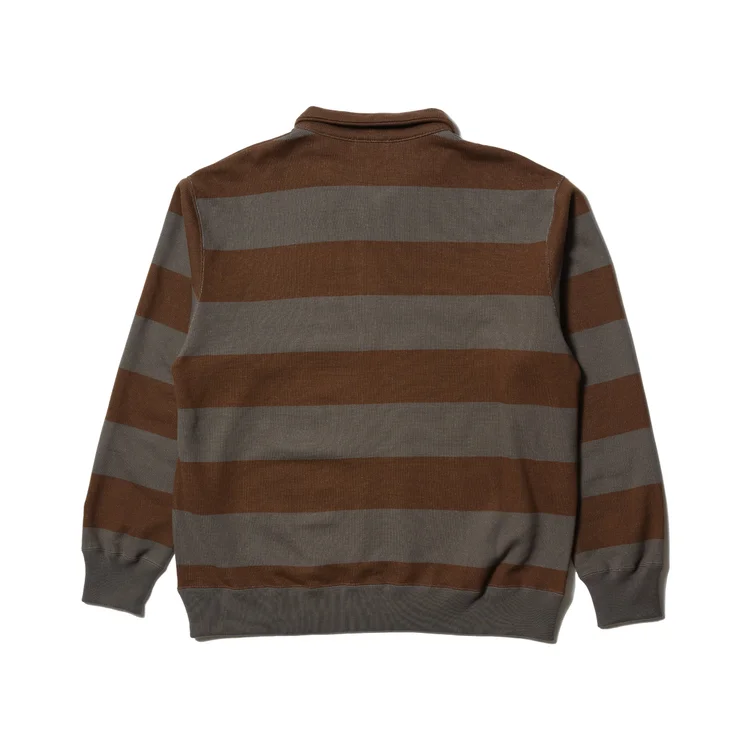 Gimme Five Gimme 5 X Universal Products Zip Up Stripe Sweatshirt (Brown)