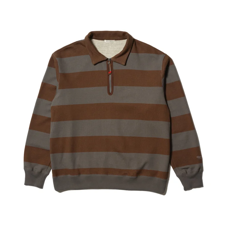 gimme five Gimme 5 x Universal Products Zip Up Stripe Sweatshirt (Brown)