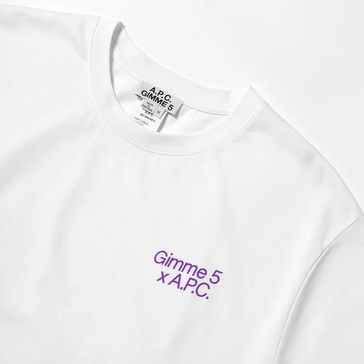 Gimme Five Gimme 5 X A.P.C Vince Tee (White & Purple)
