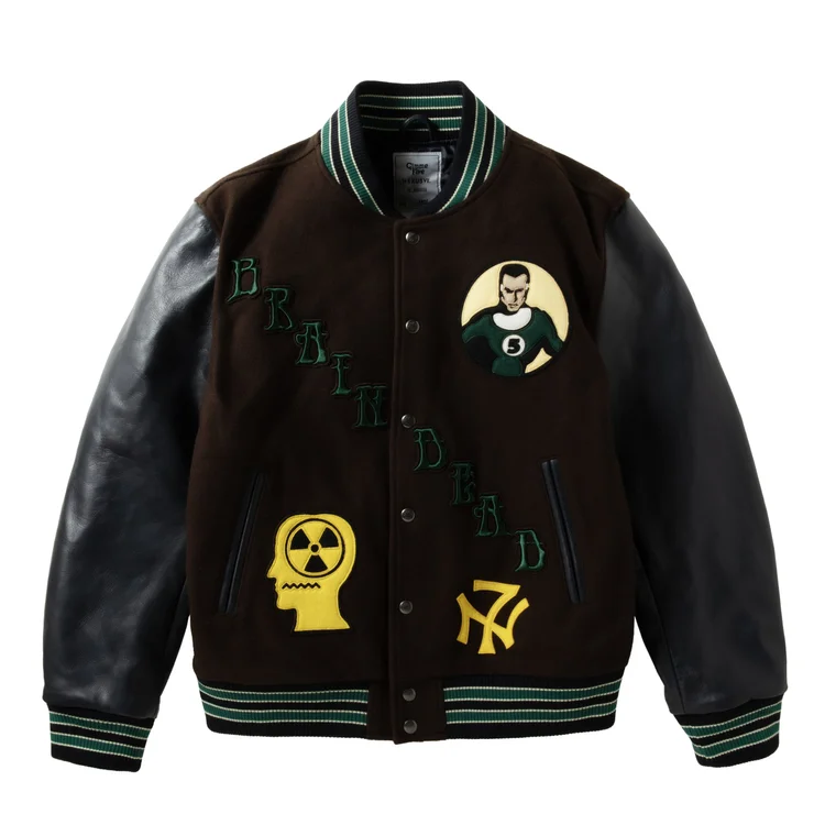 gimme five NEXUSVll x BRAIN DEAD x GIMME5 "SPECIAL VARSITY JACKET II" - (BROWN)