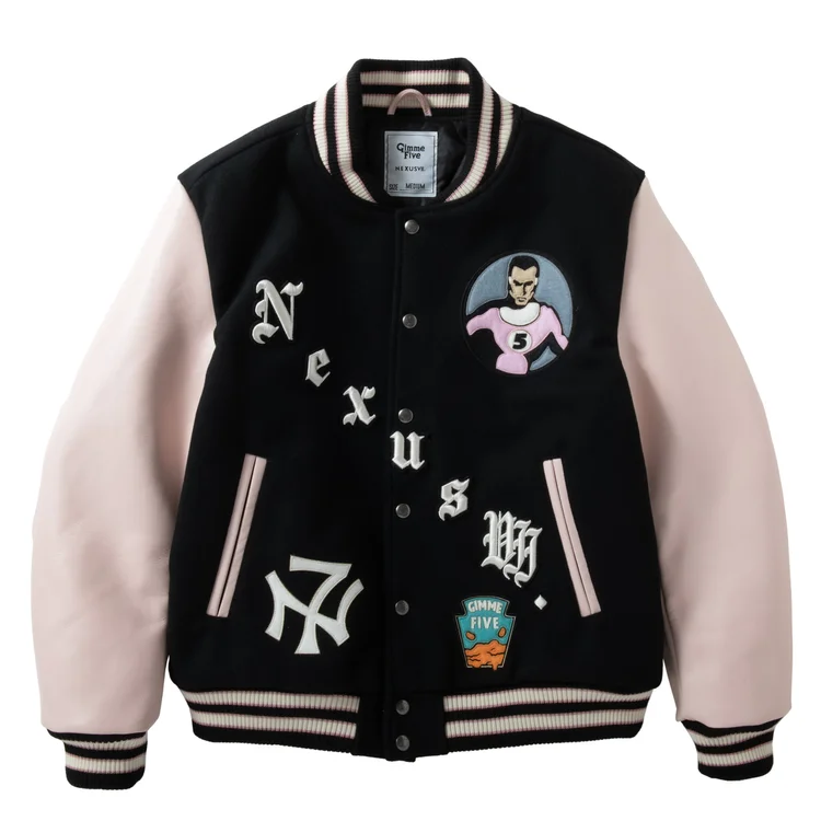 gimme five NEXUSVll x GIMME 5 "SPECIAL VARSITY JACKET II" (PINK)