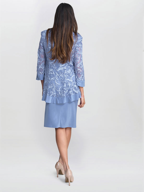 Gina Bacconi Beverley Soutache Dress And Jacket With Necklace Perri