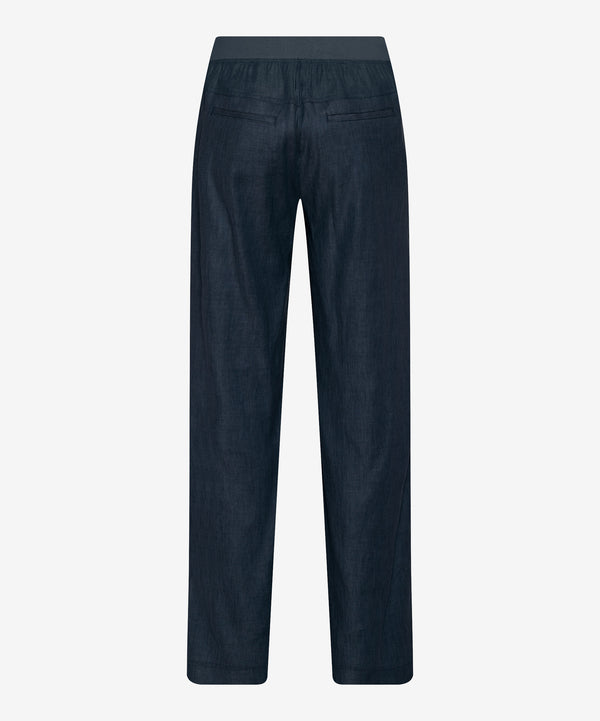 Gina Bacconi Brax Pam Linen Stretch Wide Leg Culotte Navy