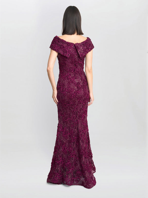 Gina Bacconi Brigette Off The Shoulder Lace Maxi Dress