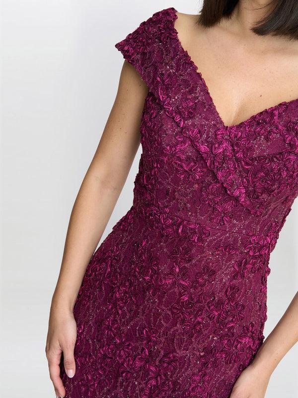 Gina Bacconi Brigette Off The Shoulder Lace Maxi Dress