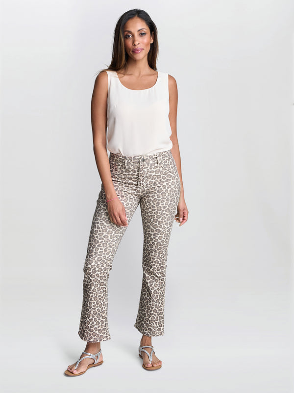 gina bacconi Charley reversible stretch leopard jeans
