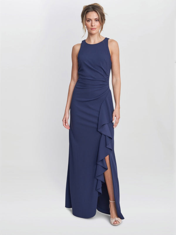 Gina Bacconi Chelsea Sleeveless Maxi Dress With Ruffle Front