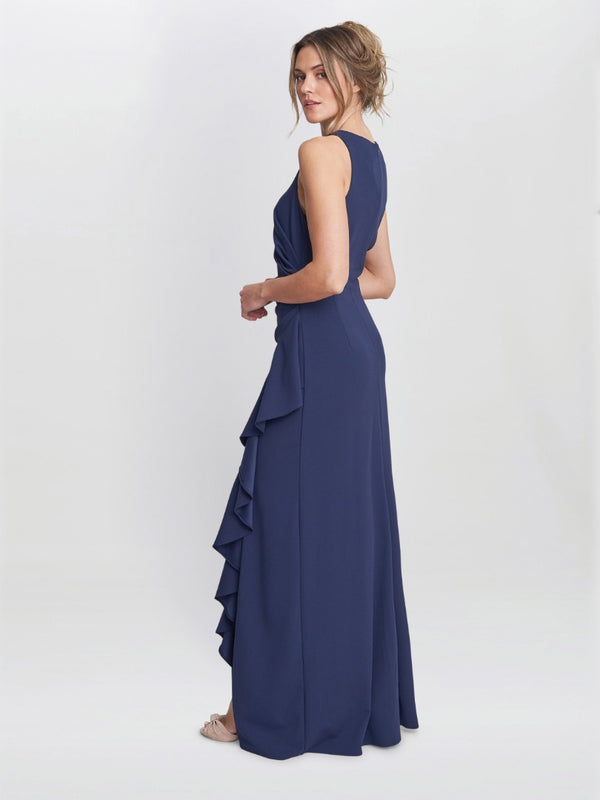 Gina Bacconi Chelsea Sleeveless Maxi Dress With Ruffle Front