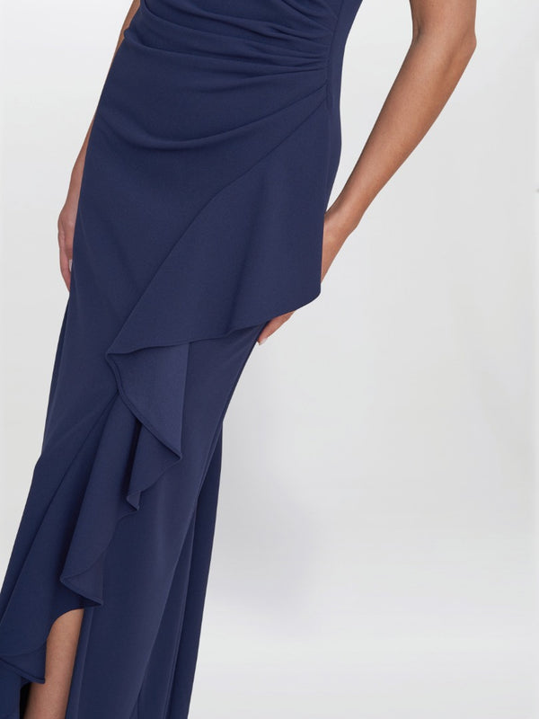 Gina Bacconi Chelsea Sleeveless Maxi Dress With Ruffle Front