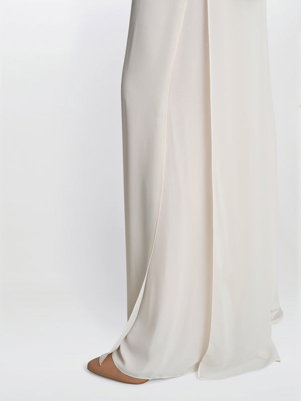 Gina Bacconi Chiffon Layered Trouser With Slits Butter Cream