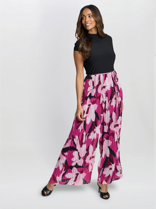 Gina Bacconi Dolores Jumpsuit With Printed Pleated Trousers