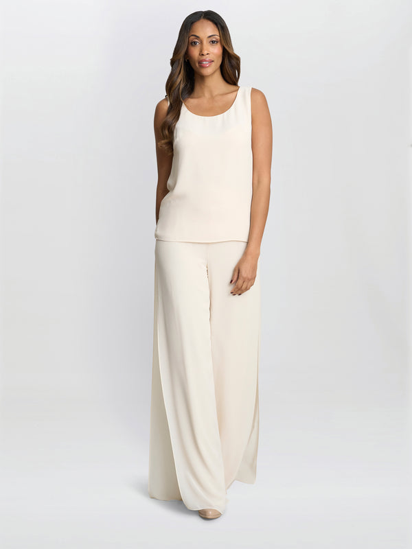 Gina Bacconi Double Layer Chiffon Cami BUTTER CREAM