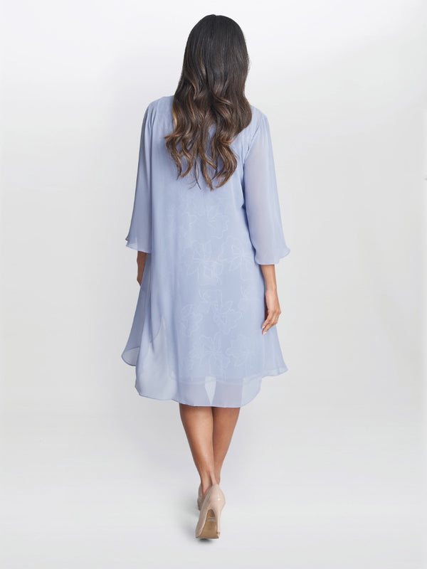 Gina Bacconi Elia Embroidered Dress And Chiffon Jacket