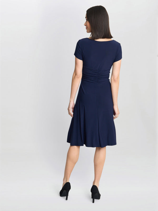 Gina Bacconi Elsa Jersey Cocktail Dress With Waist Embellishment