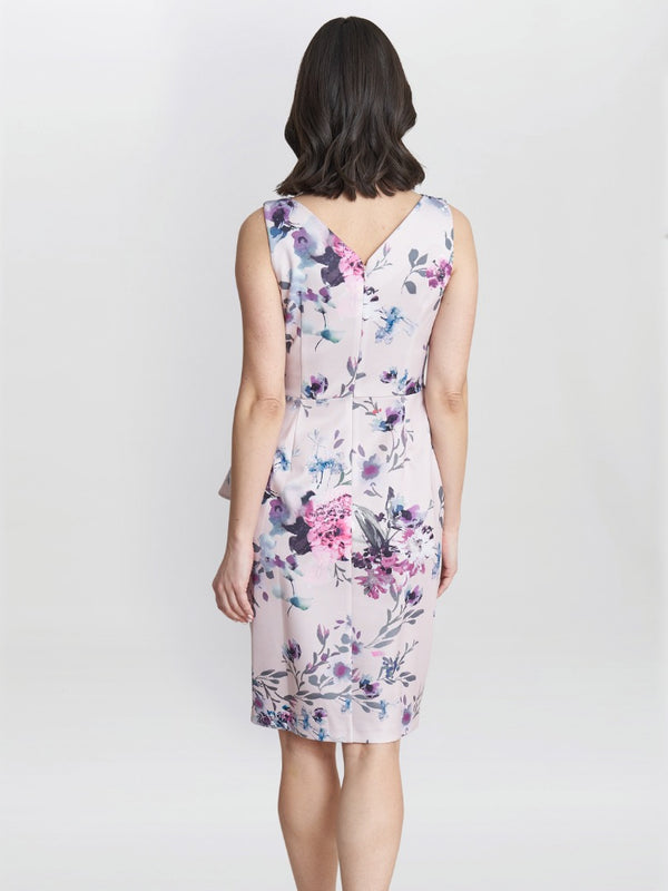 Gina Bacconi Evelina Petite Printed Dress With Hip Detail