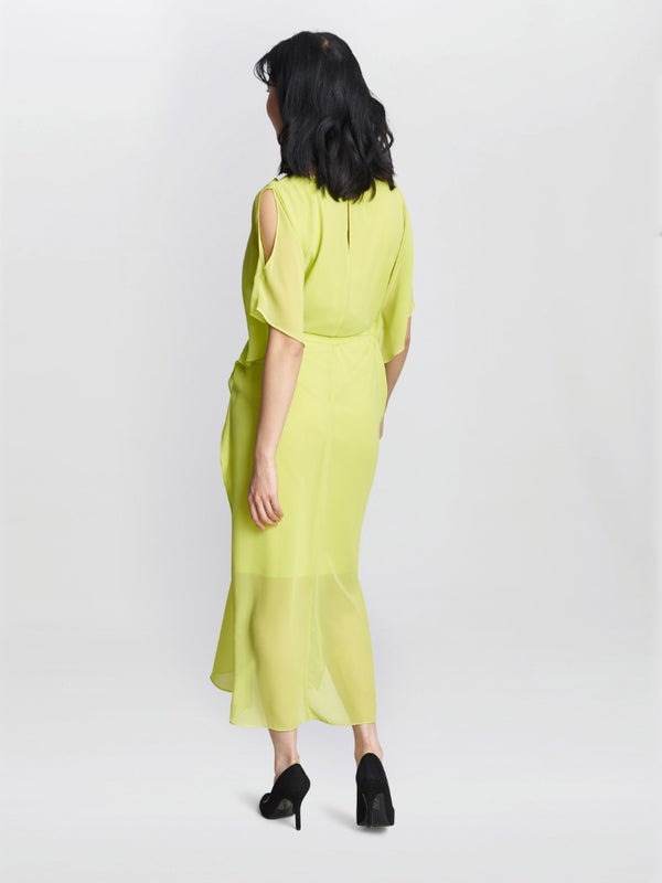 Gina Bacconi Francesca Cold Shoulder Maxi Dress With Belt