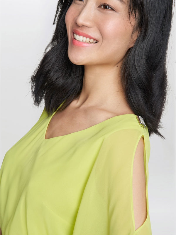 Gina Bacconi Francesca Cold Shoulder Maxi Dress With Belt