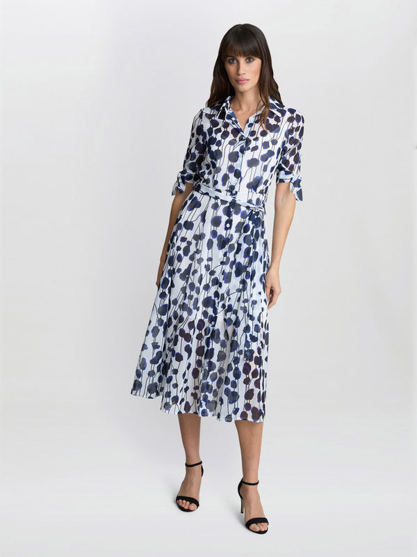 Gina Bacconi Adrienne Shirt Dress Navy