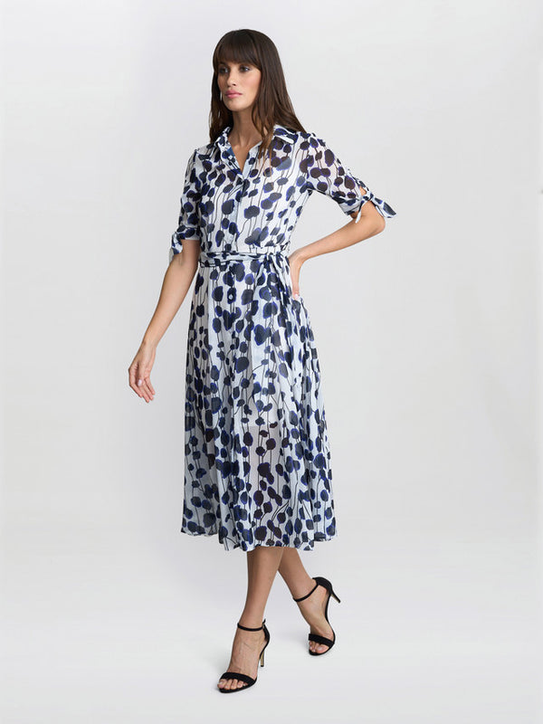 Gina Bacconi Adrienne Shirt Dress Navy