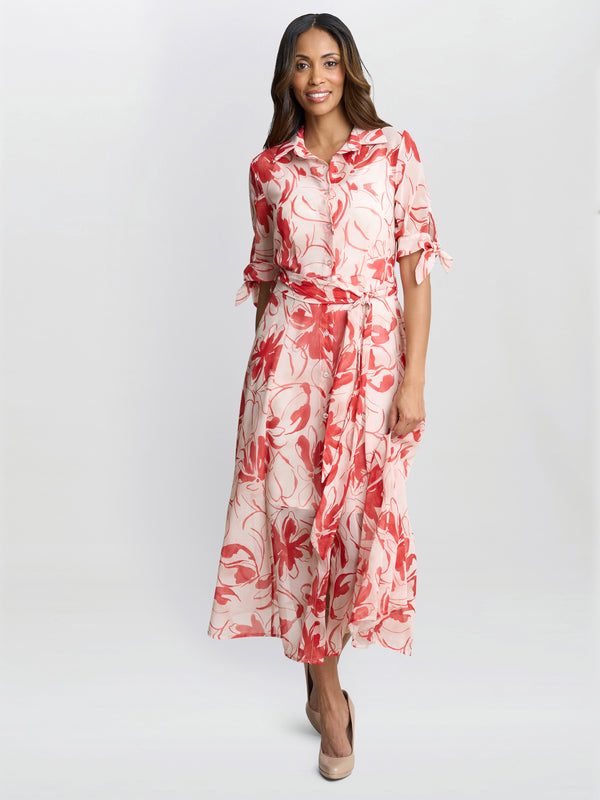 gina bacconi Adrienne shirt dress Red