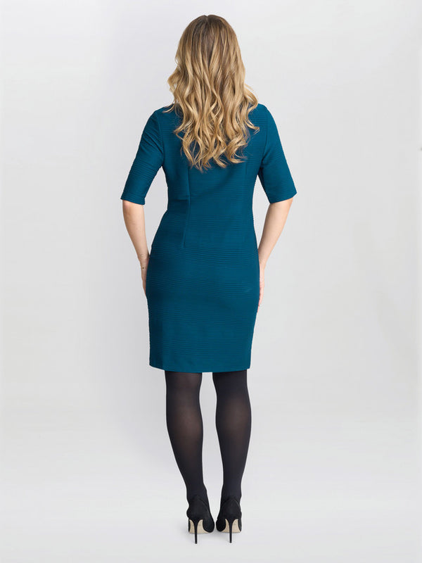 Gina Bacconi Alexa Ribbed Fabric Layered Dress