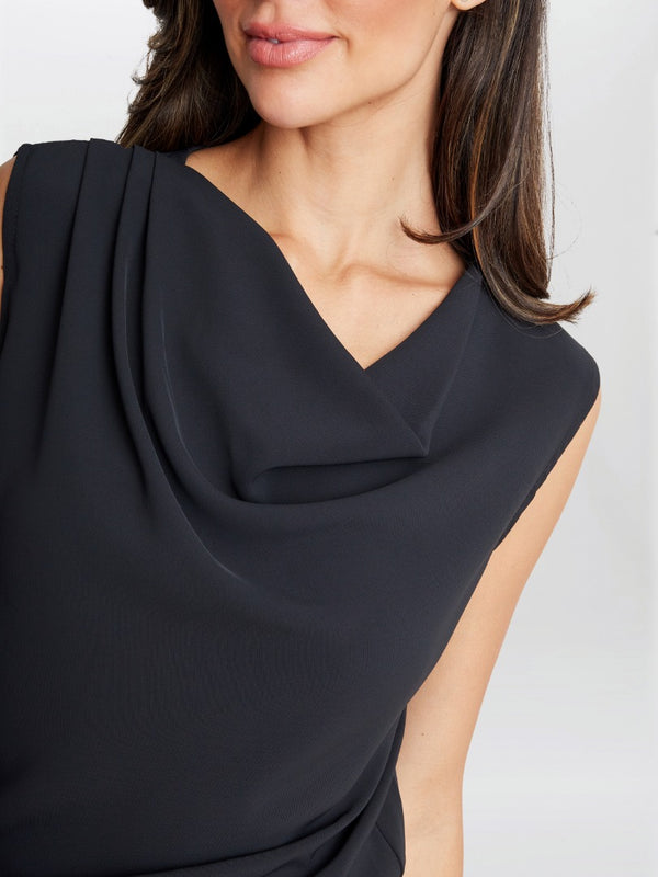 Gina Bacconi Anaya Crepe Jumpsuit BLACK