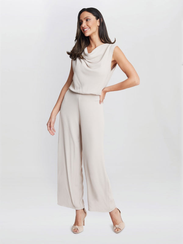 gina bacconi Anaya crepe jumpsuit CREAM