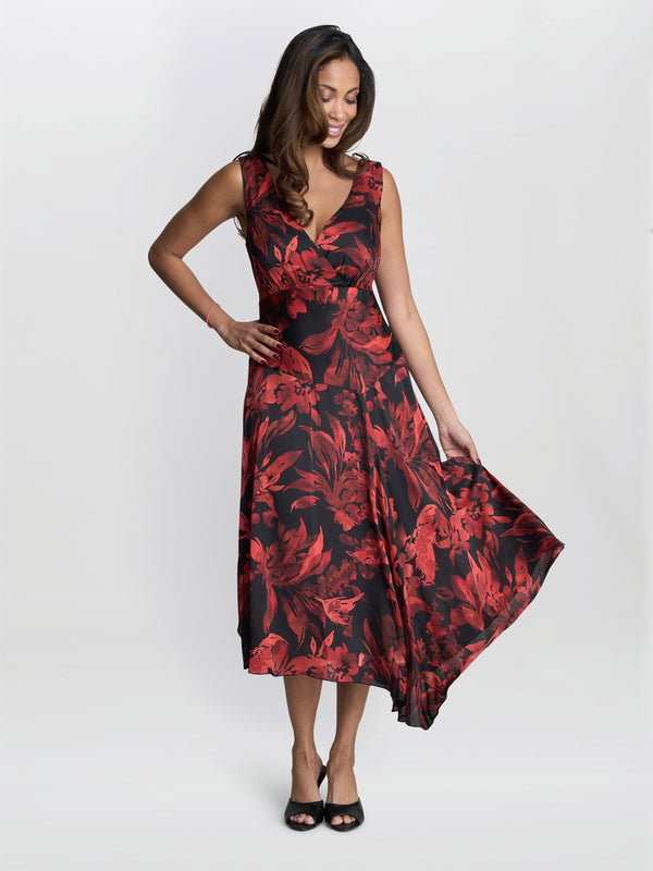 Gina Bacconi Aneesha Floral Midi Dress