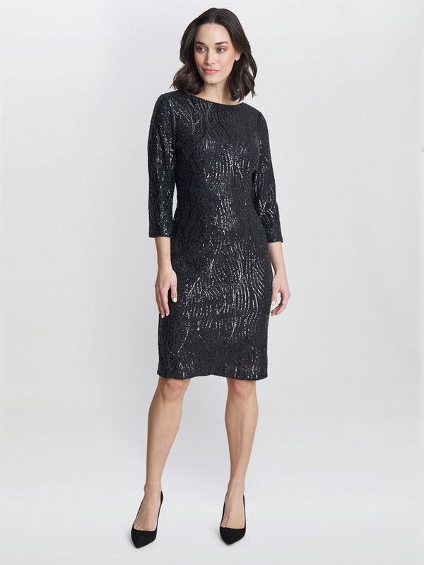 gina bacconi Angelina sequin shift dress