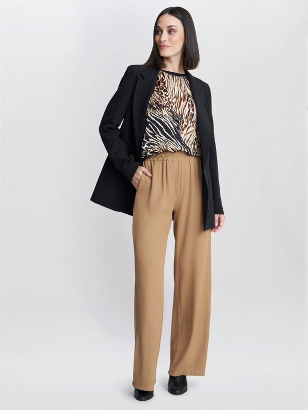 Gina Bacconi Annika Crepe Pull On Trouser BEIGE