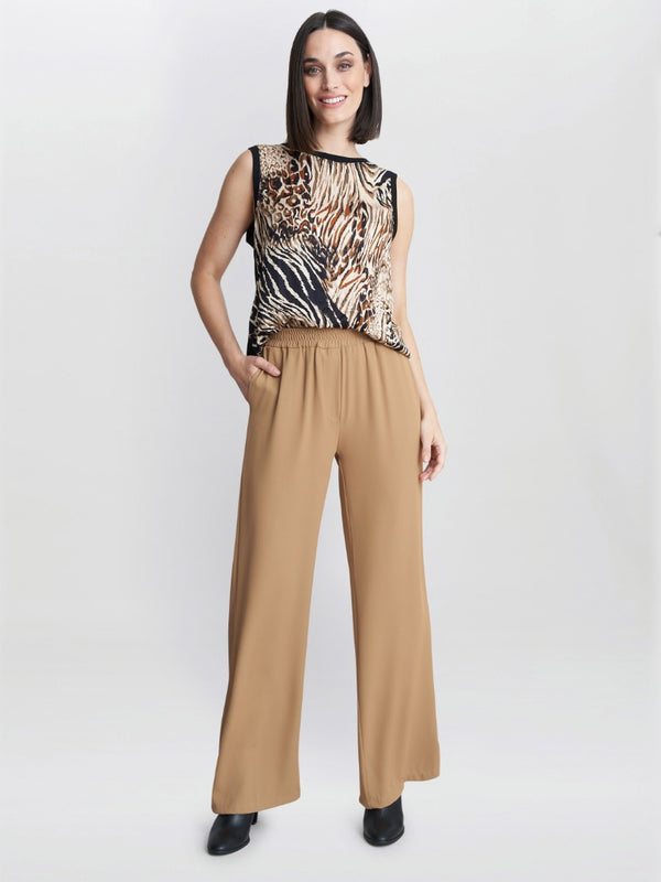 gina bacconi Annika crepe pull on trouser BEIGE