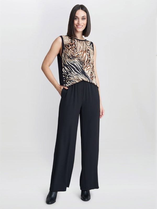 gina bacconi Annika crepe pull on trouser BLACK