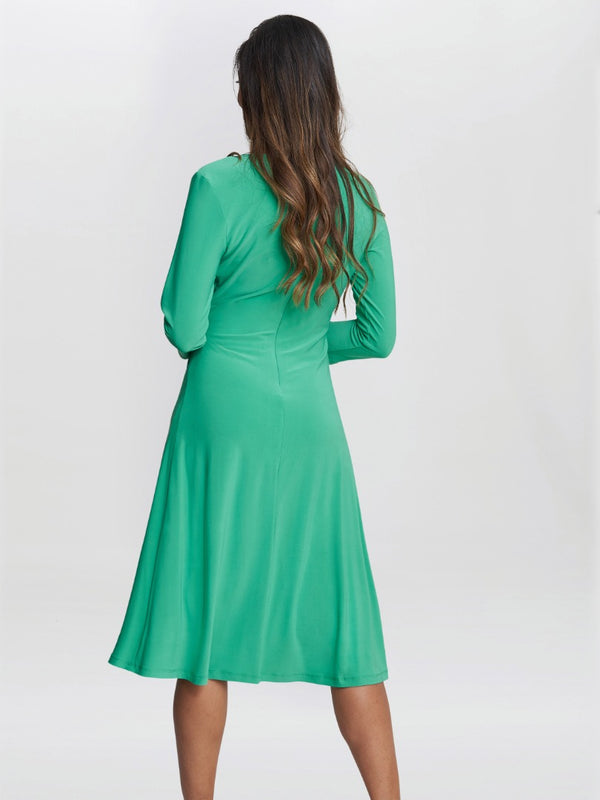 Gina Bacconi Antonia Jersey Wrap Dress JADE