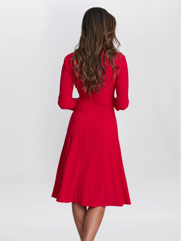 Gina Bacconi Antonia Jersey Wrap Dress Red
