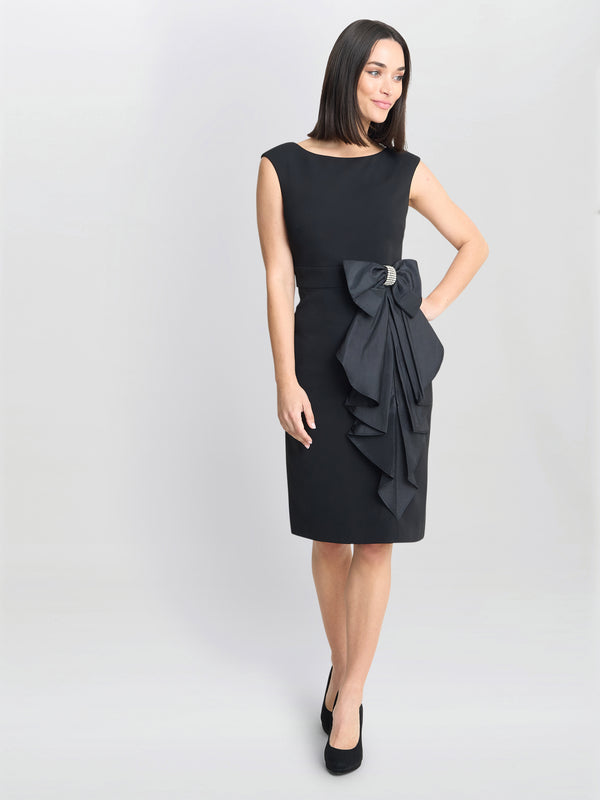 gina bacconi Arabella crepe taffeta combo dress
