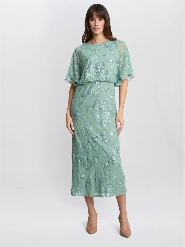 gina bacconi Ava sequin midi dress