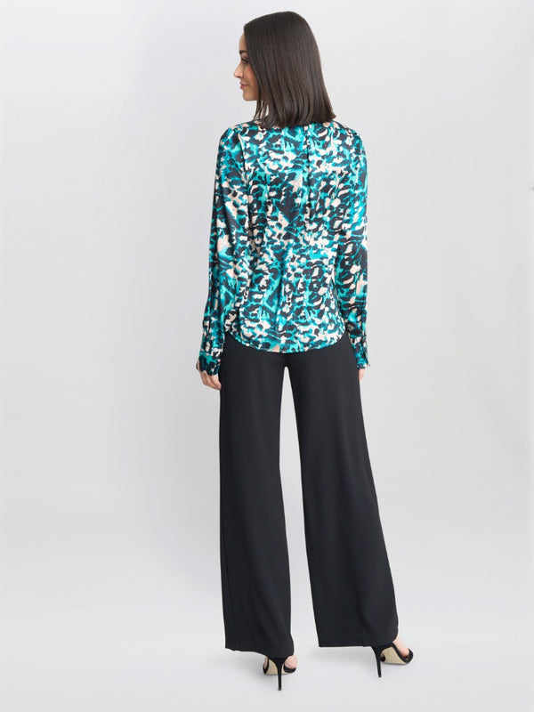 Gina Bacconi Avril Satin Pussy Bow Blouse MULTI