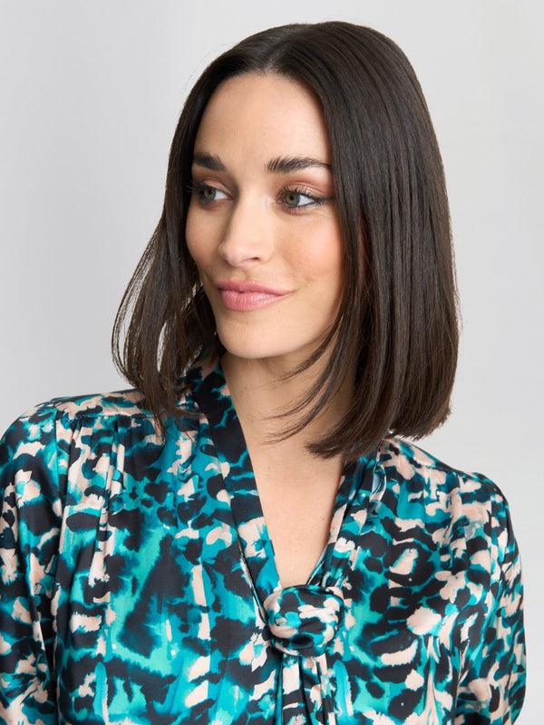 Gina Bacconi Avril Satin Pussy Bow Blouse MULTI