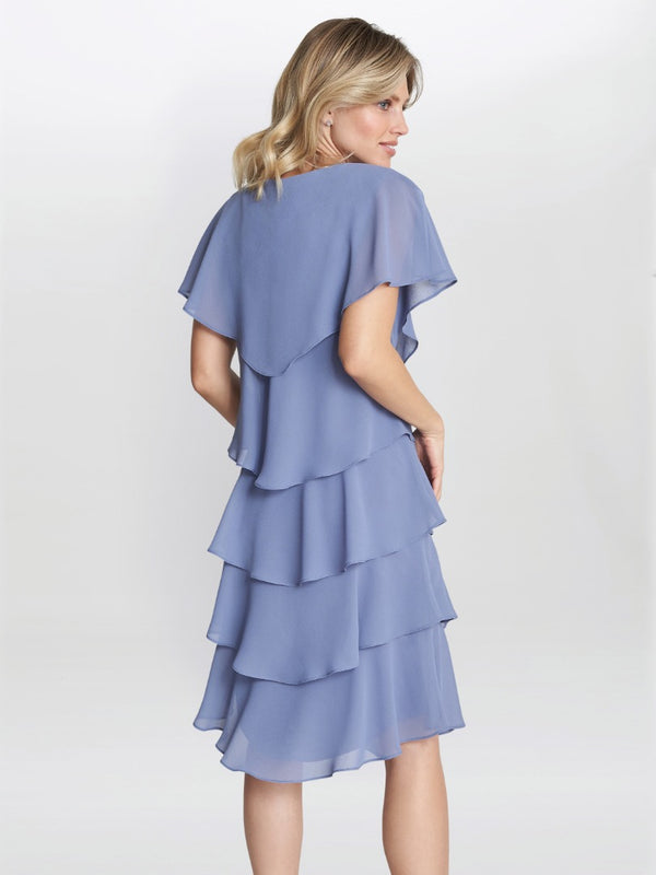 Gina Bacconi Bella Georgette Tiered Dress PERRI