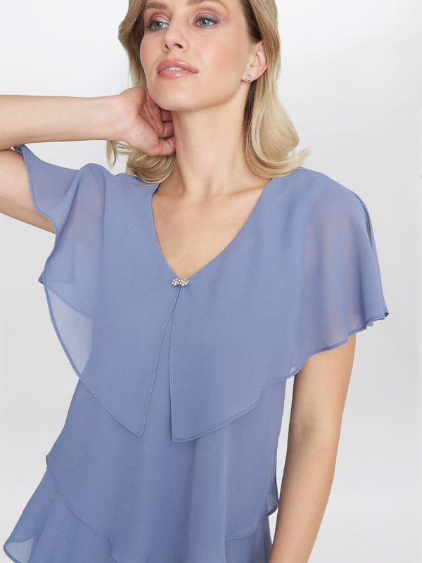 Gina Bacconi Bella Georgette Tiered Dress PERRI