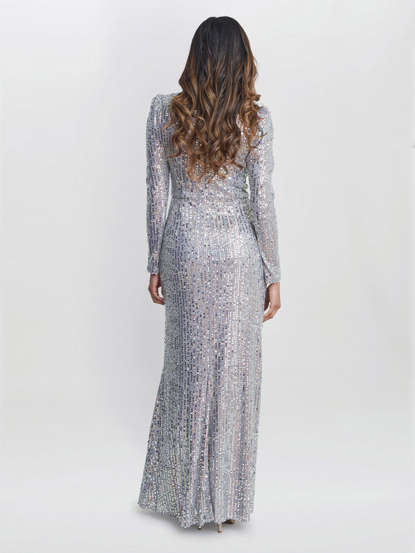 Gina Bacconi Bernadette Beaded Maxi Dress