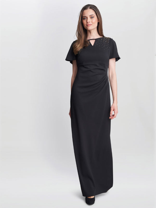 Gina Bacconi Betsy Maxi Dress With Keyhole Neck