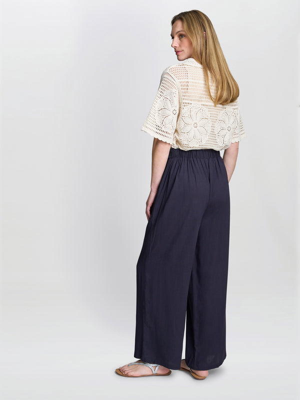 Gina Bacconi Blithe Chevron Detail Linen Trouser