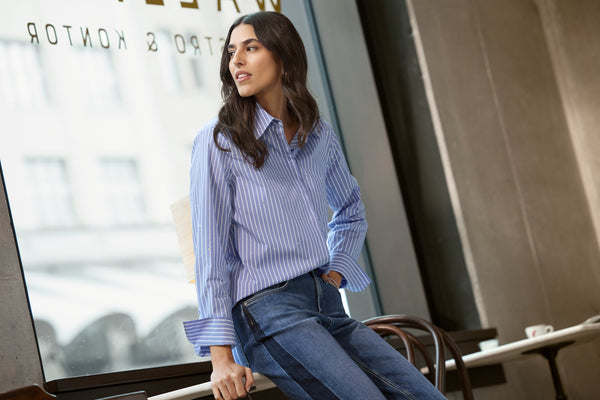 Gina Bacconi Brax Viki Sparkle Pinstripe Shirt