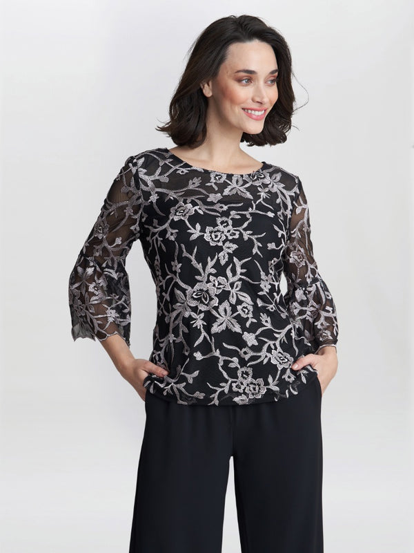 Gina Bacconi Brianna Embroidered Blouse