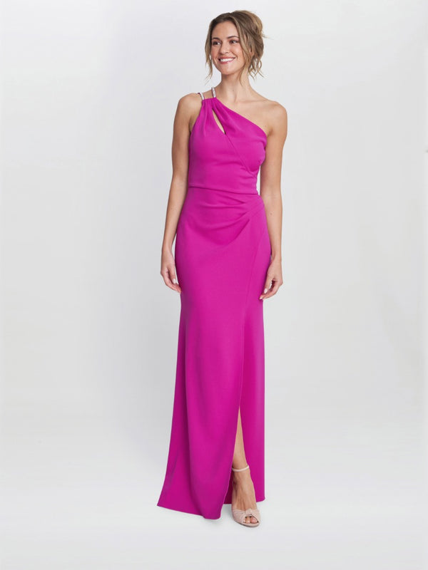 gina bacconi Bryony one shoulder maxi dress