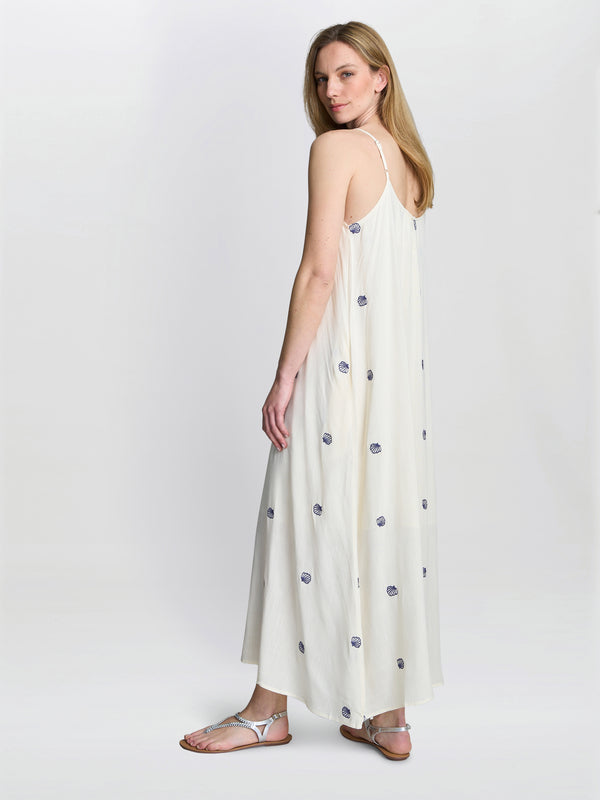 Gina Bacconi Buffy Embroidered Shell Print Dress