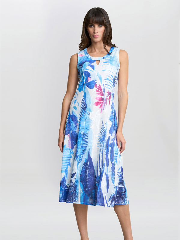 gina bacconi Camila blue floral dress